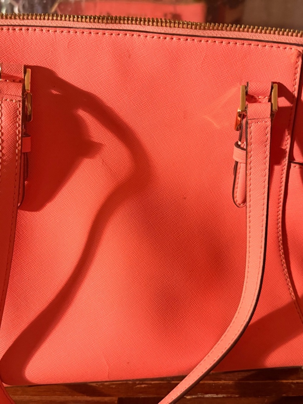 Coral Michael Kors authentic  Tote Bag with Gold Hardware